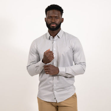 Hustle Sport Shirt - Long Sleeve - Grey Mini Grid Hustle Sport Shirt Hustle Shirt