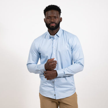 Hustle Sport Shirt - Long Sleeve - Blue Micro Houndstooth Hustle Sport Shirt Hustle Shirt