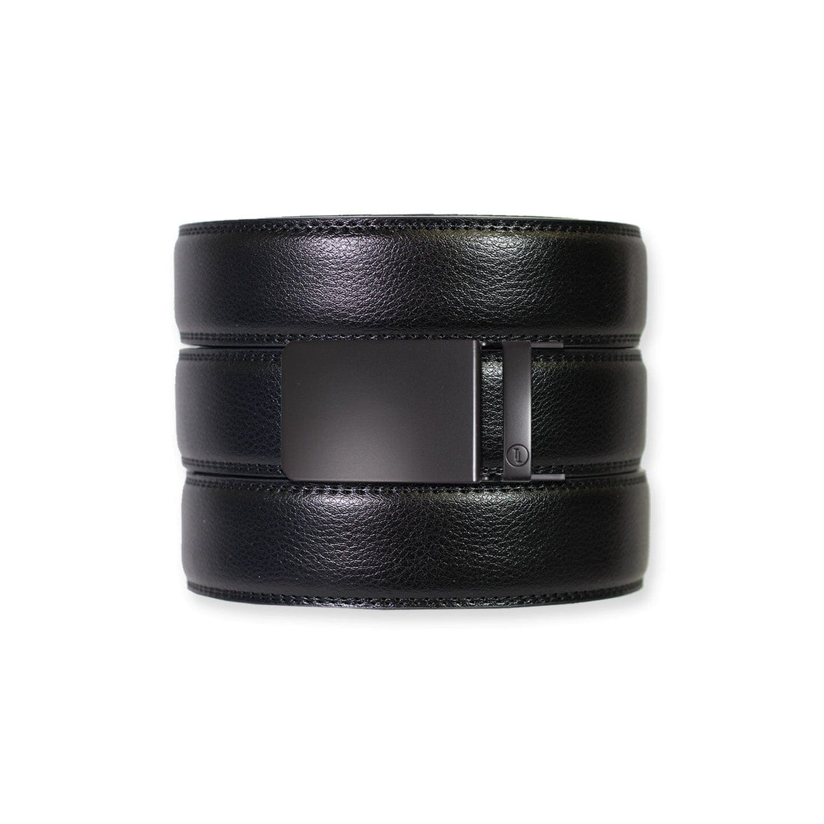 Black Leather Ratchet Belt &amp; Buckle Set