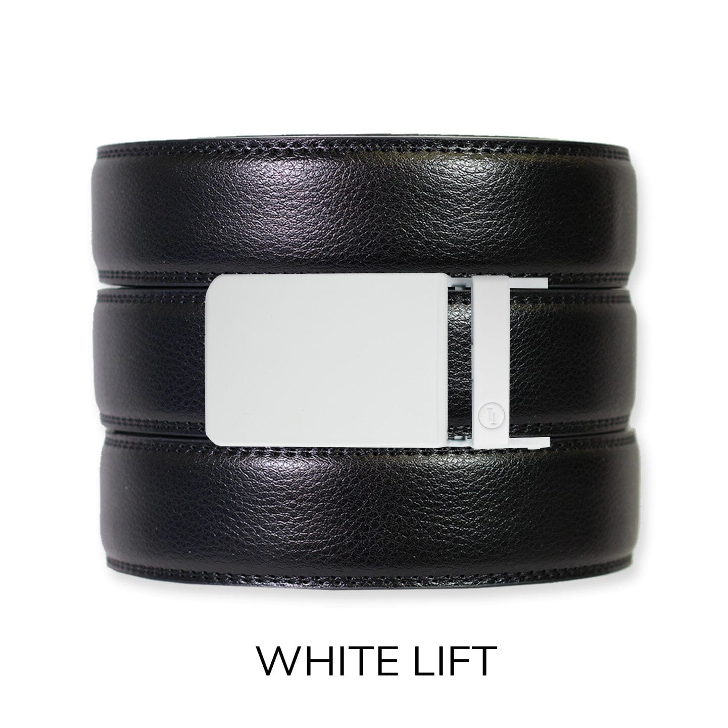 Black Leather Ratchet Belt & Buckle Set