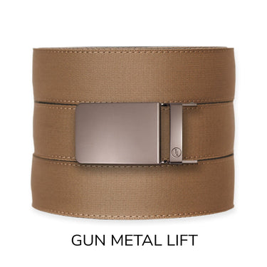 Burlap Canvas+ Ratchet Belt & Buckle Set Belt Set Ratchet Belt Gun Metal 