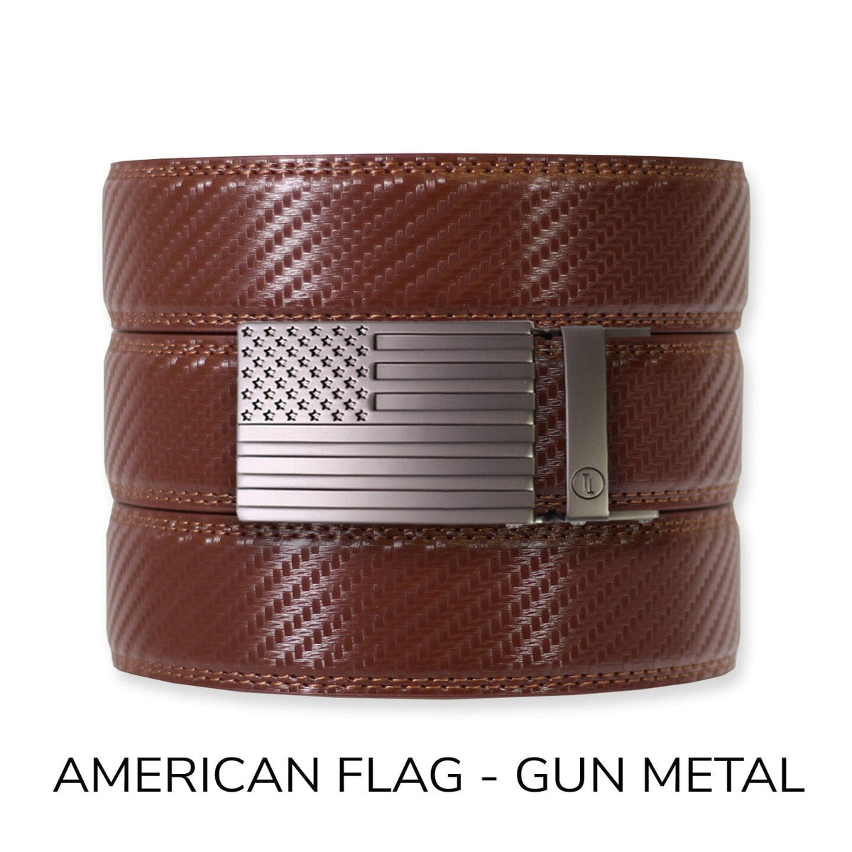 Carbon British Tan Leather Ratchet Belt & Buckle Set - Tough Apparel