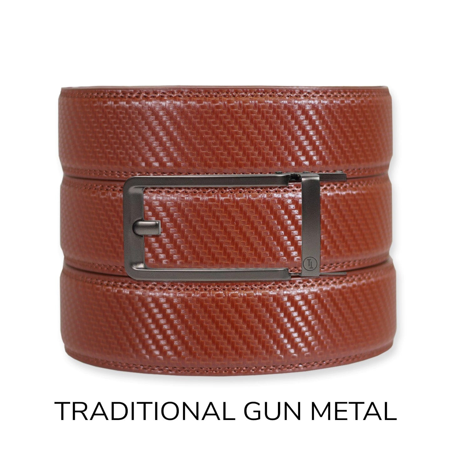 Carbon Cognac Leather Ratchet Belt & Buckle Set - Tough Apparel