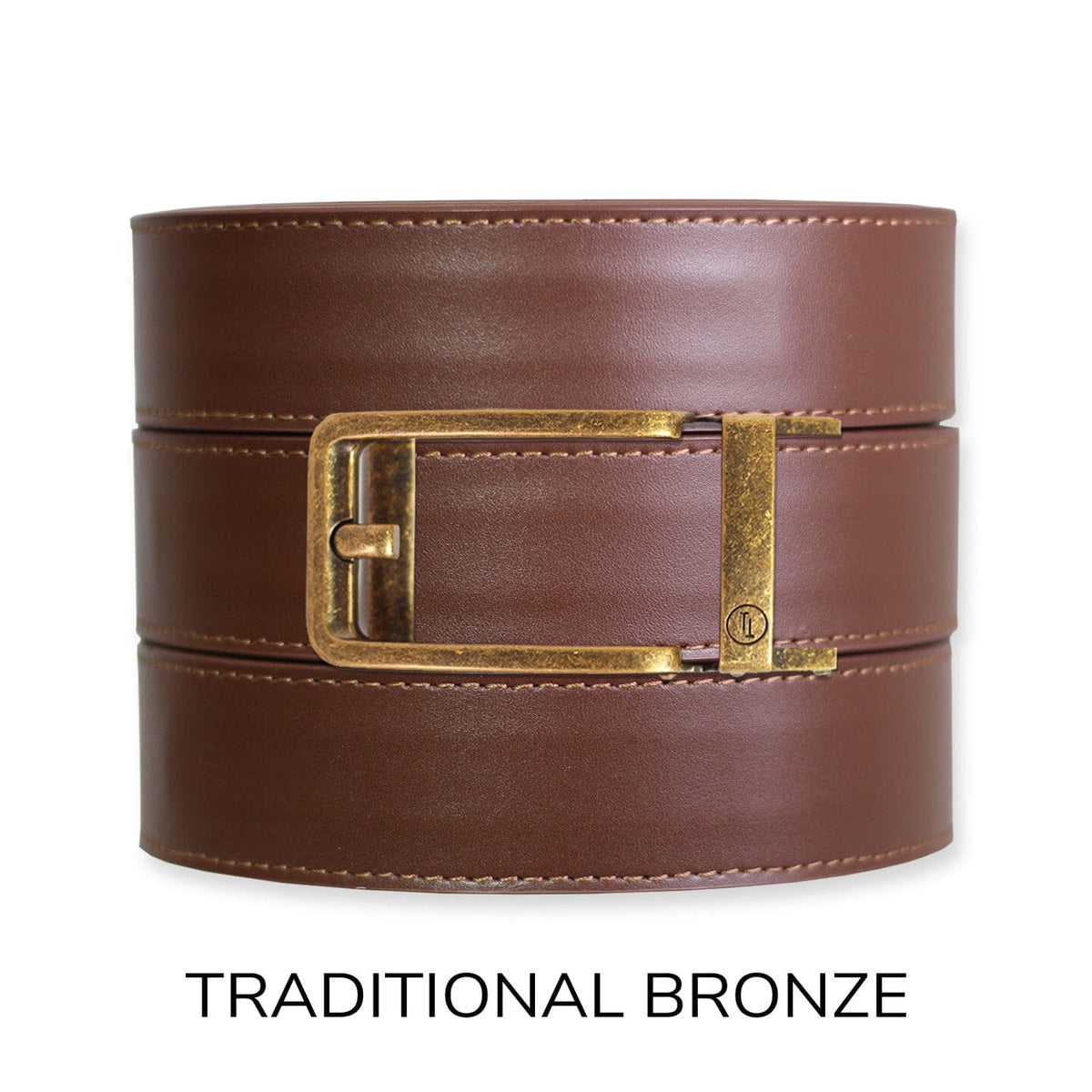 British Tan Top Ratchet Belt & Buckle Set