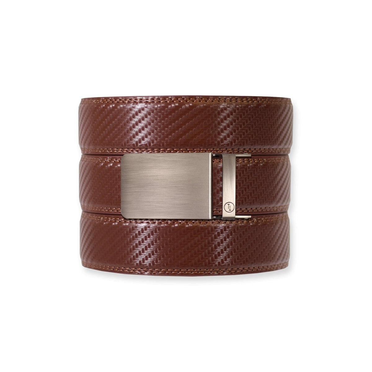 Carbon Chestnut Leather Ratchet Belt &amp; Buckle Set