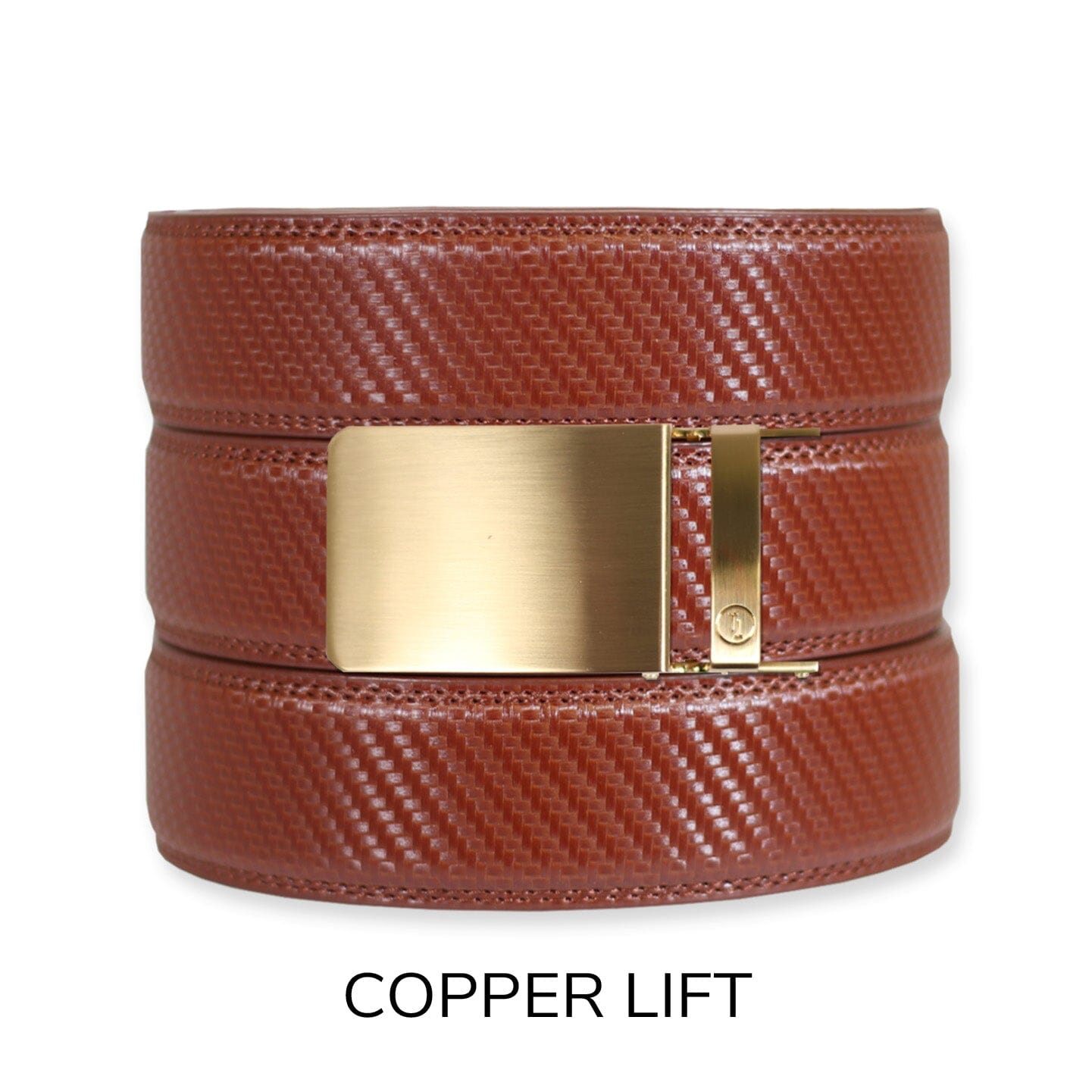Carbon Cognac Leather Ratchet Belt & Buckle Set