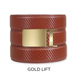 Carbon Chestnut Leather Ratchet Belt & Buckle Set Traditional Iron — Belt Set Ratchet Belt