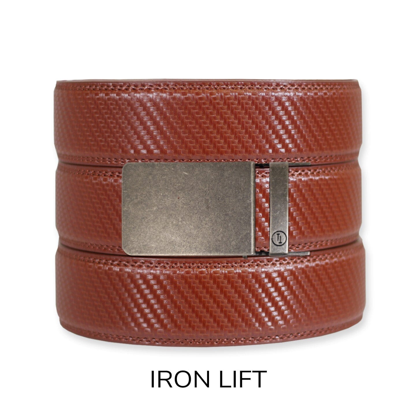 Carbon Cognac Leather Ratchet Belt & Buckle Set