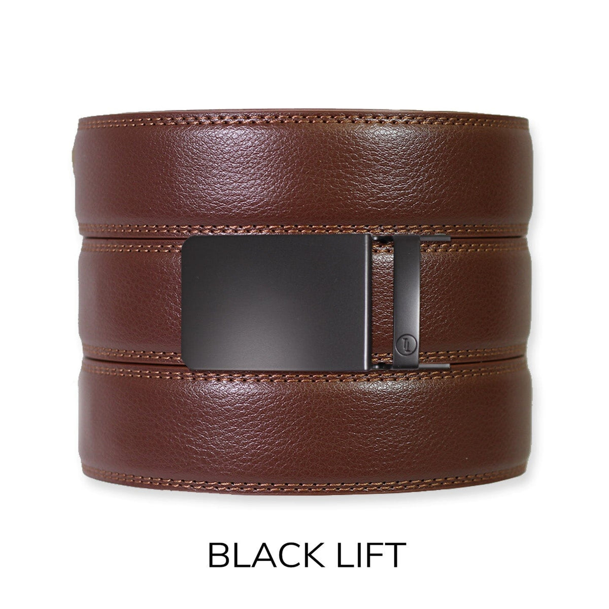 Medium Brown Leather Ratchet Belt & Buckle Set - Tough Apparel