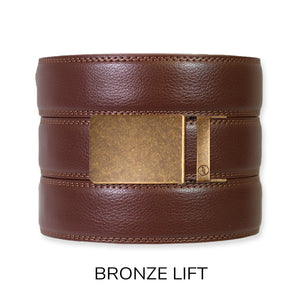 Chestnut Leather Ratchet Belt & Buckle Set