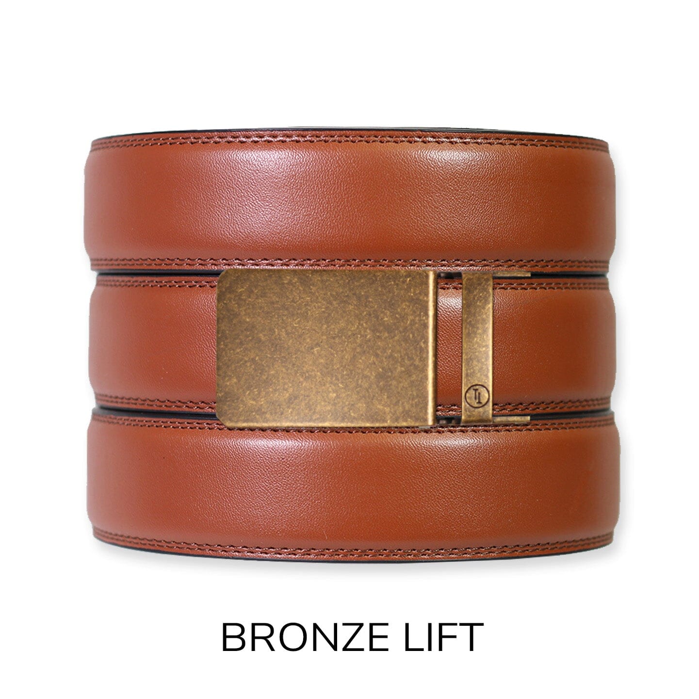 Men's Tan Leather Belt, Ratchet Belt Without Holes
