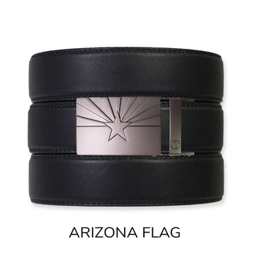EDC Black Leather Gun Ratchet Belt & Buckle Set