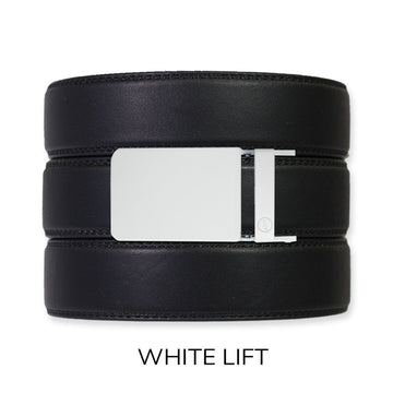 EDC Black Leather Gun Ratchet Belt & Buckle Set