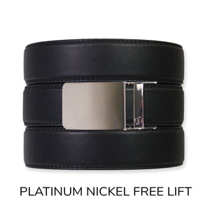 EDC Black Leather Gun Ratchet Belt & Buckle Set