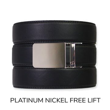 EDC Black Leather Gun Ratchet Belt & Buckle Set