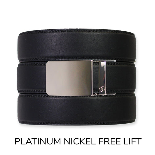 EDC Black Leather Gun Ratchet Belt & Buckle Set