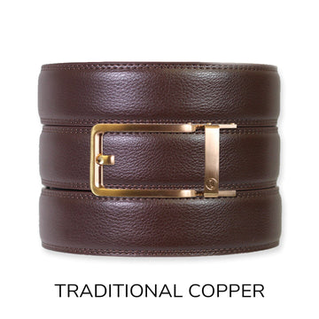 Espresso Leather Rachet Belt & Buckle Set