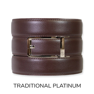 Espresso Leather Rachet Belt & Buckle Set