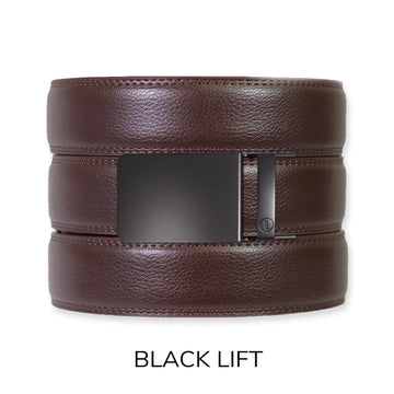 Espresso Leather Rachet Belt & Buckle Set