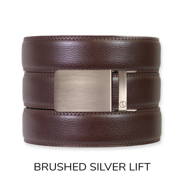 Espresso Leather Rachet Belt & Buckle Set