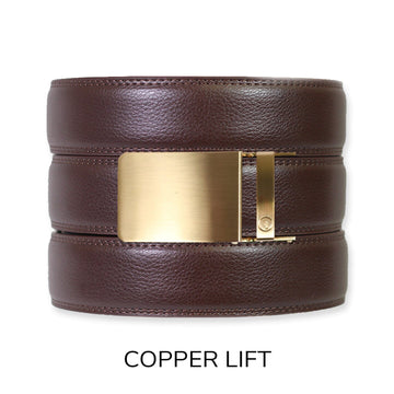 Espresso Leather Rachet Belt & Buckle Set