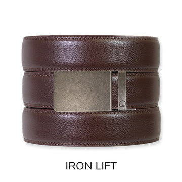 Espresso Leather Rachet Belt & Buckle Set