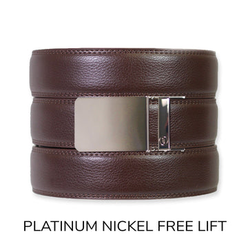 Espresso Leather Rachet Belt & Buckle Set