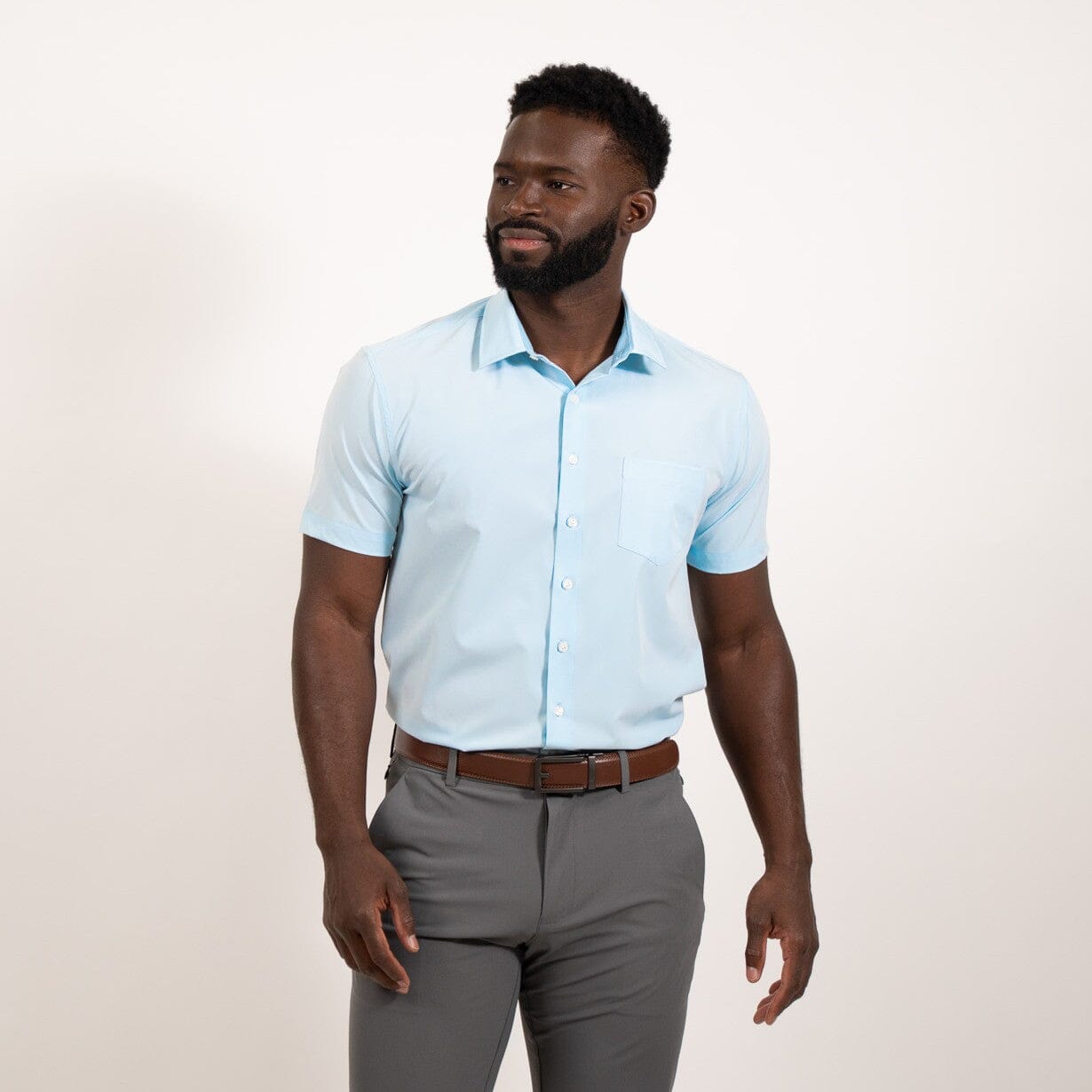 short sleeve dress shirt fashion Ash & Erie White Oxford Wrinkle Free Short Sleeve Shirt for Short Men White Oxford / XS / Slim
