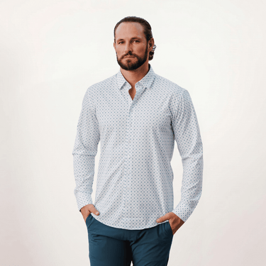 Hustle Sport Shirt - Long Sleeve - White Cobalt Diamond Hustle Sport Shirt Hustle Shirt 