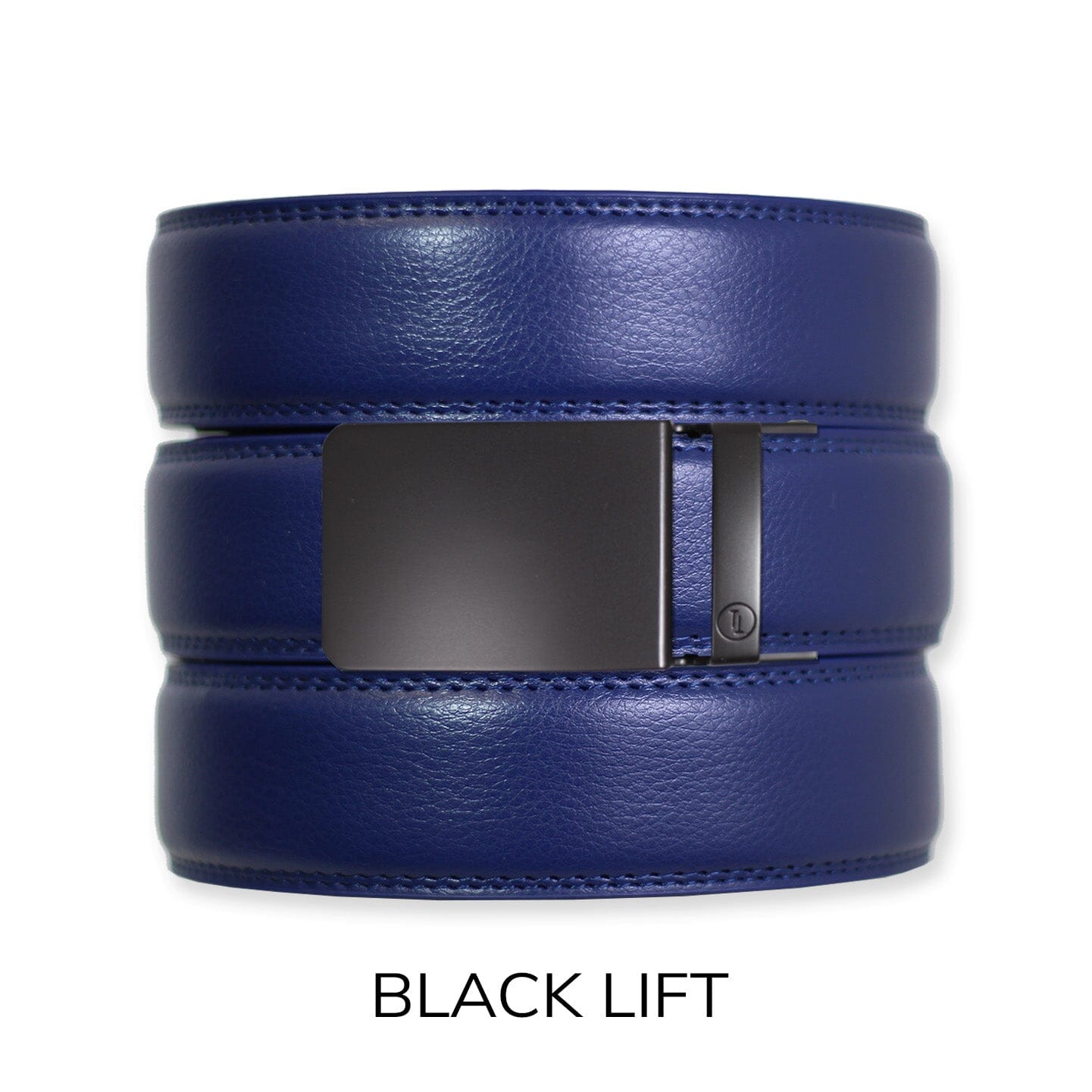 Navy Leather Rachet Belt & Buckle Set - Tough Apparel