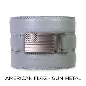 Slate Leather Ratchet Belt & Buckle Set