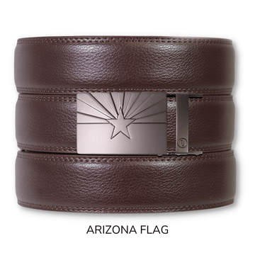 Espresso Leather Rachet Belt & Buckle Set