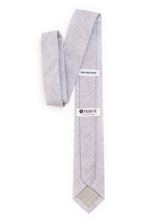 back view of textured solid grey tie