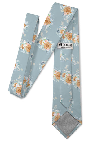 Carolina – Sky Blue and Rust Roses Tie – Tough Apparel