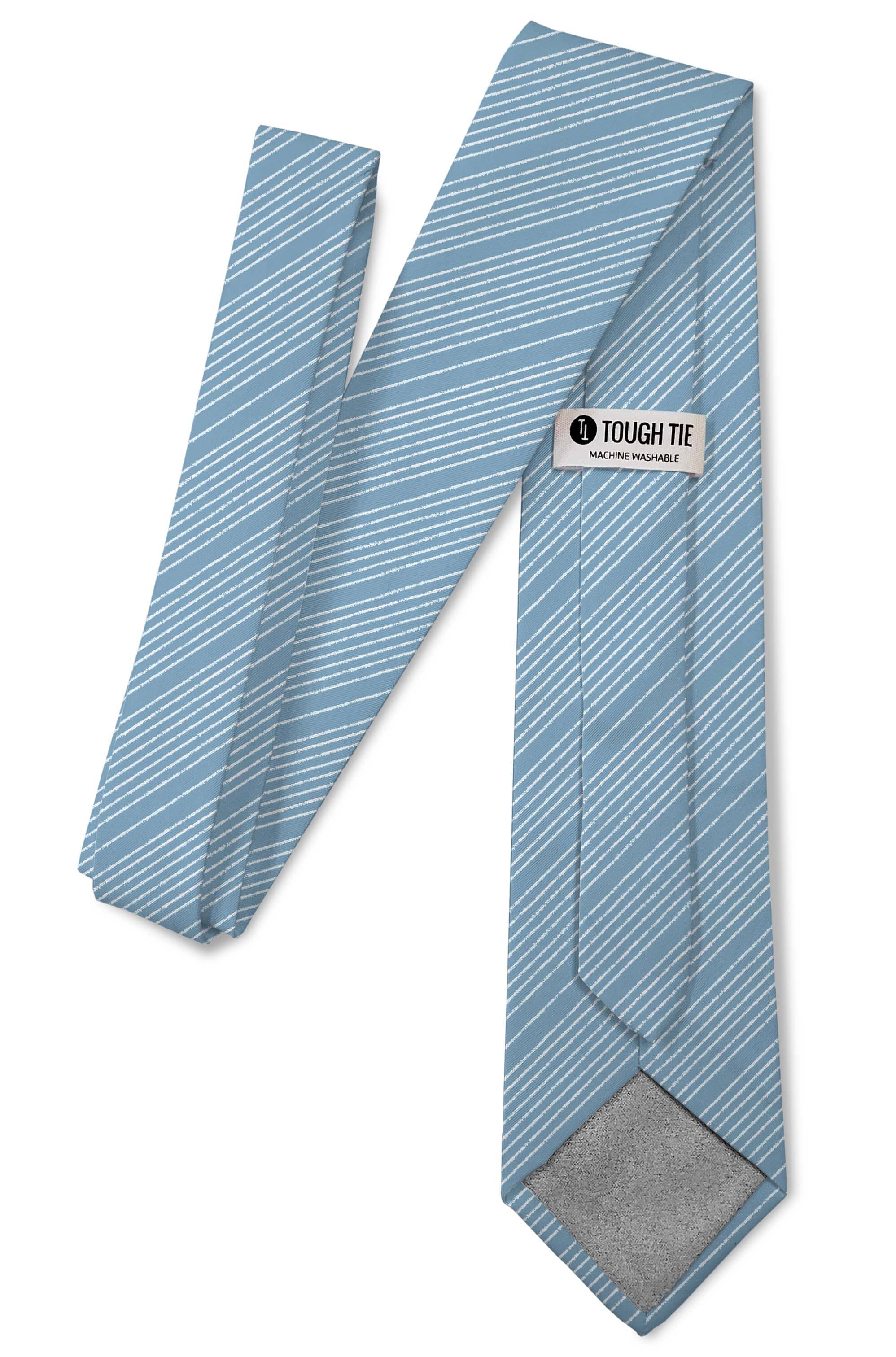 Drip – Textured Dusty Blue Striped Tie – Tough Apparel