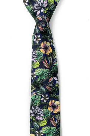 green tropical floral tie tough apparel