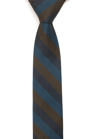 Kutcher - Blue and Brown Striped Tie