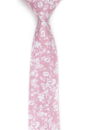 Floral Silhouette Blush Tie Front View