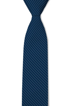 Hudson - Navy and Light Blue Striped Tie - Tough Apparel 3.25 Standard Tie — Necktie Necktie