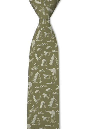 Hunt – Hunting Themed Moss Green Tie – Tough Apparel