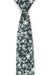 Floral forest green tie front view