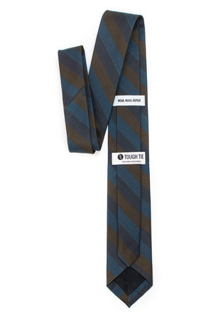 Kutcher - Blue and Brown Striped Tie