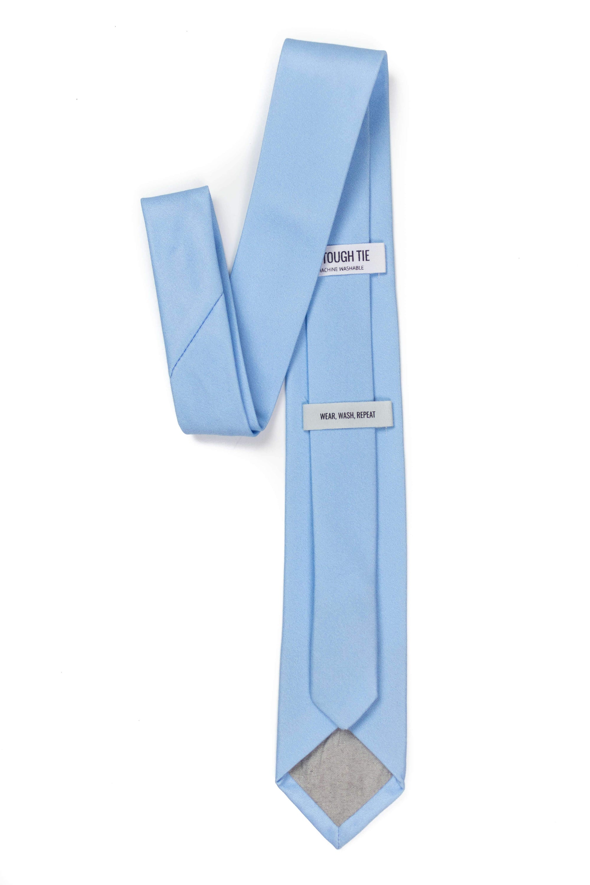 back view of sky blue tie by tough apparel